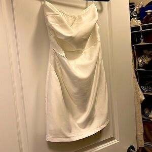 White tight mini dress